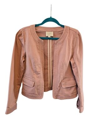 LOFT Mauve-Pink Open Front Collarless Jacket size small office to casual
